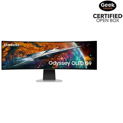 Boîte ouverte - Moniteur intelligent DEL DELO incurvé QHD 240 Hz FreeSync GTG 0,03 ms 49 po de Samsung (LS49CG954SNXZA) - Argenté