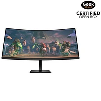 Boîte ouverte - Moniteur de jeu FreeSync DEL incurvé AV QHD 165 Hz GTG 1 ms 34 po Omen de HP (OMEN 34c) - Noir