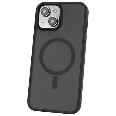Étui rigide ajusté GlideGuard de TUFF8 avec MagSafe pour iPhone 15/14 Plus - Noir fumé