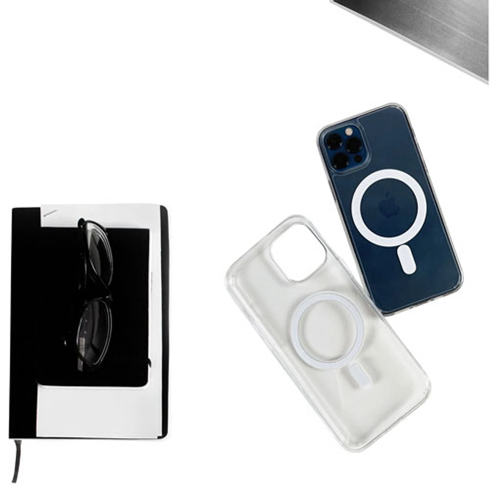 Étui rigide ajusté de TUFF8 avec MagSafe pour iPhone 15/14 Plus - Transparent