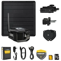 Vosker V300 Ultimate Wire-Free Outdoor 1080p HD Security Camera with Solar Power Bank - Black