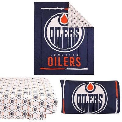Literie de 4 pièces de la LNH - Lit une place - Oilers d'Edmonton