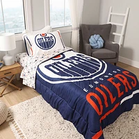 NHL 4-Piece Bed Sheet Set - Twin - Edmonton Oilers