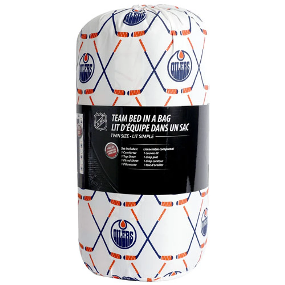 NHL 4-Piece Bed Sheet Set - Twin - Edmonton Oilers
