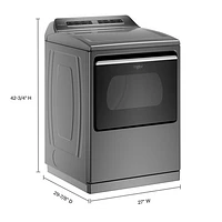 Whirlpool 7.4 Cu. Ft. Gas Steam Dryer (WGD8127LC) - Chrome Shadow