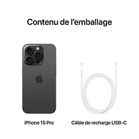 iPhone 15 Pro de 512 Go d'Apple avec Fido - Titane noir - Financement mensuel