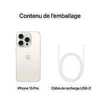 iPhone 15 Pro de 1 To d'Apple avec Bell - Titane blanc - Financement mensuel