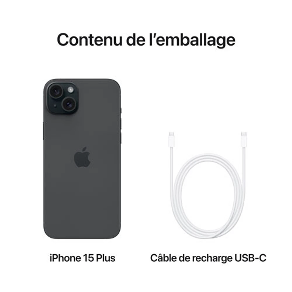 iPhone 15 Plus de Go d'Apple avec Virgin Plus - Noir