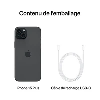 iPhone 15 Plus de Go d'Apple avec Virgin Plus - Noir