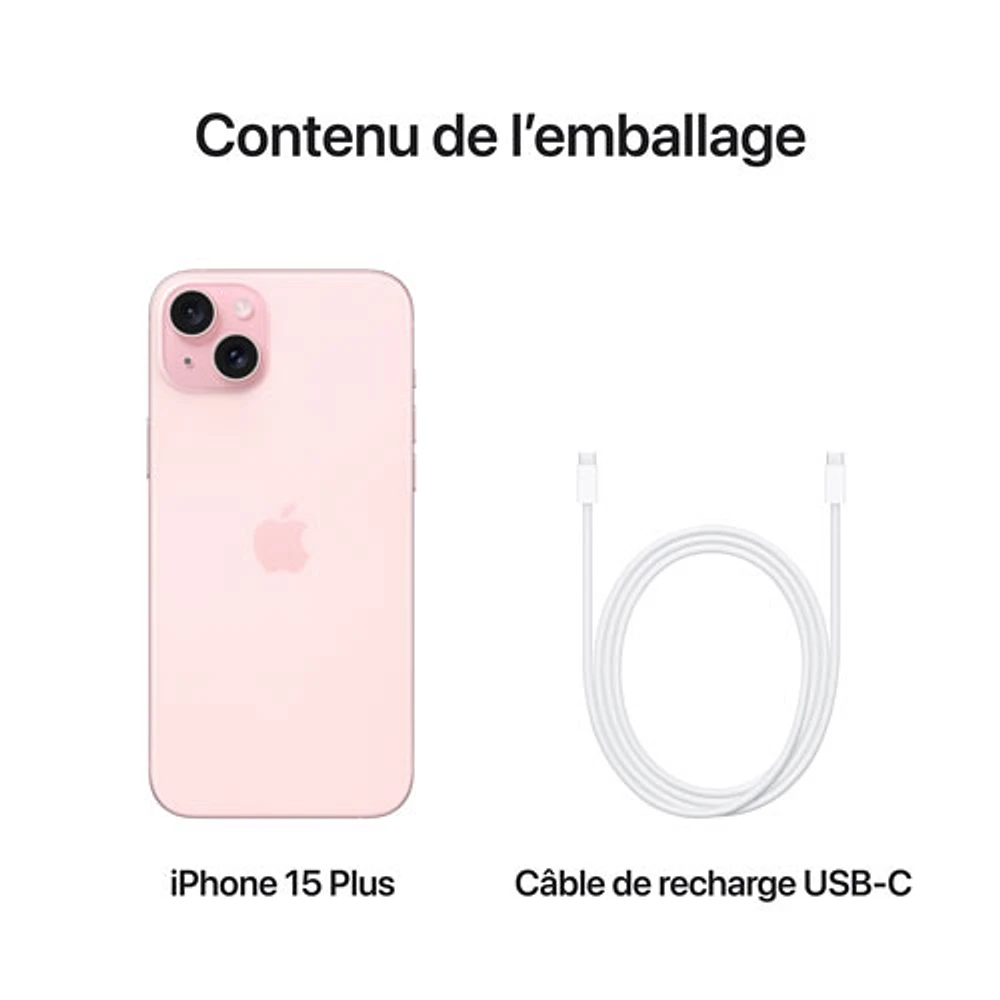 iPhone 15 Plus de 128 Go d'Apple avec Bell - Rose - Financement mensuel