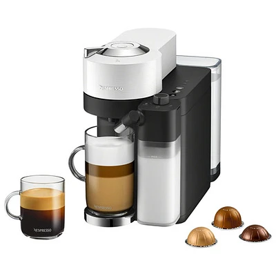 Machine à espresso Nespresso Vertuo Lattissima de De'Longhi avec mousseur à lait - Blanc/Noir
