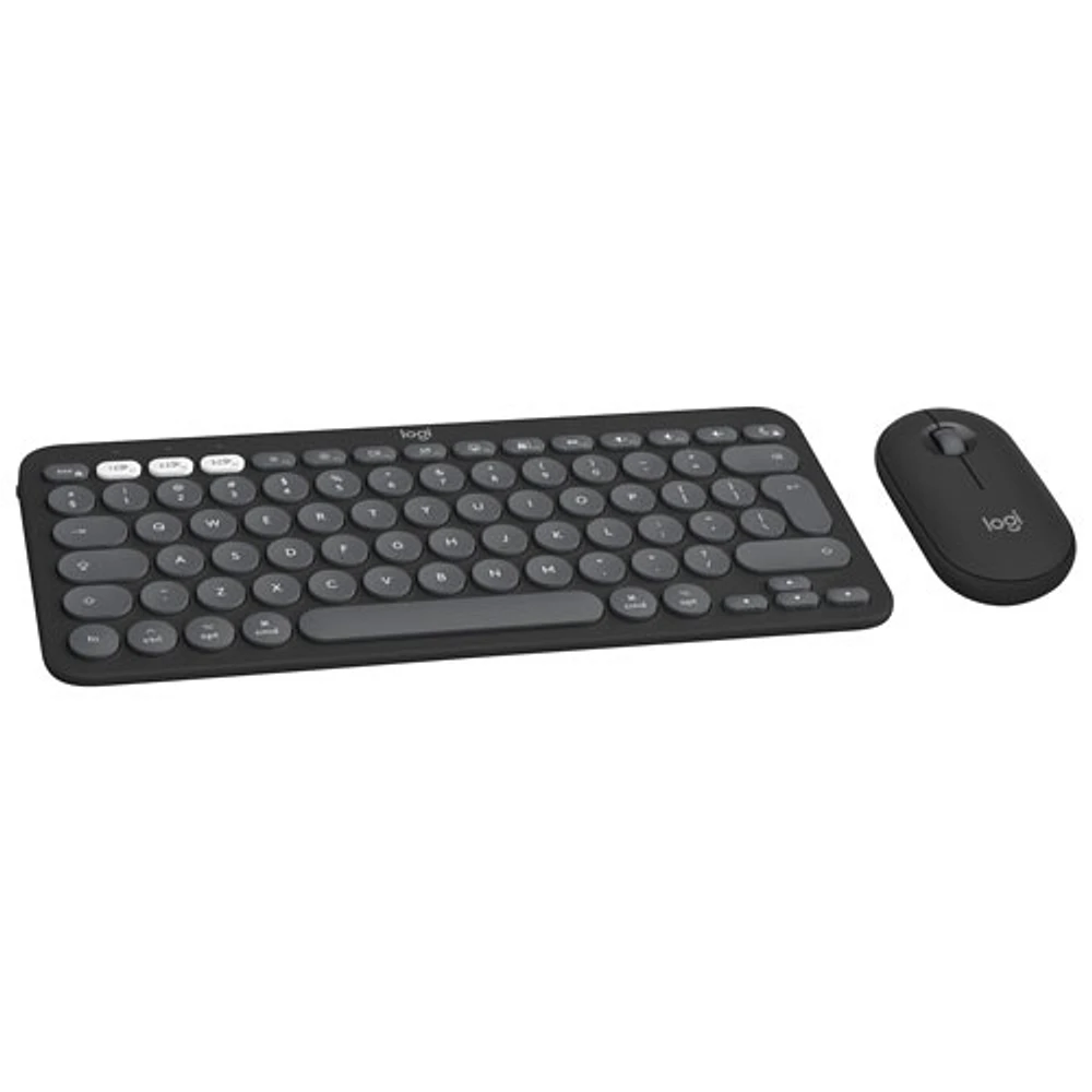 Logitech Pebble 2 Bluetooth Optical Ergonomic Keyboard & Mouse Combo for Mac - Black