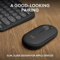 Logitech Pebble 2 Bluetooth Optical Ergonomic Keyboard & Mouse Combo for Mac - Black