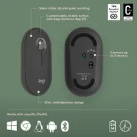 Logitech Pebble 2 Bluetooth Optical Ergonomic Keyboard & Mouse Combo for Mac - Black
