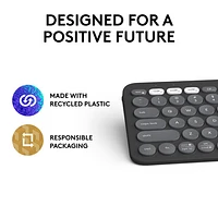 Clavier sans fil mince K380s sans pavé numérique de Logitech avec raccourcis personnalisables - Graphite tonal