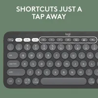 Clavier sans fil mince K380s sans pavé numérique de Logitech avec raccourcis personnalisables - Graphite tonal