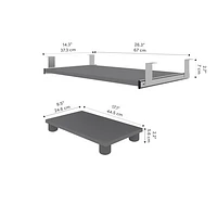 Plateau pour clavier et support pour processeur Prestige+ de Bestar - Ardoise