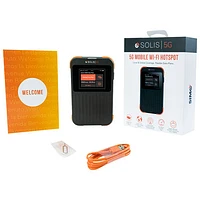 Point d'accès Wi-Fi mobile Solis 5G de SIMO avec données à vie - Noir/Orange