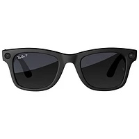 Ray-Ban | Meta Wayfarer Glasses with AI, Photo, Video, Audio & Messaging - Matte Black/Polarized Gradient Graphite - Large