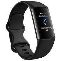 Moniteur activité Charge 6 de Fitbit avec GPS, fréquence cardiaque et sommeil - Obsidienne/Noir