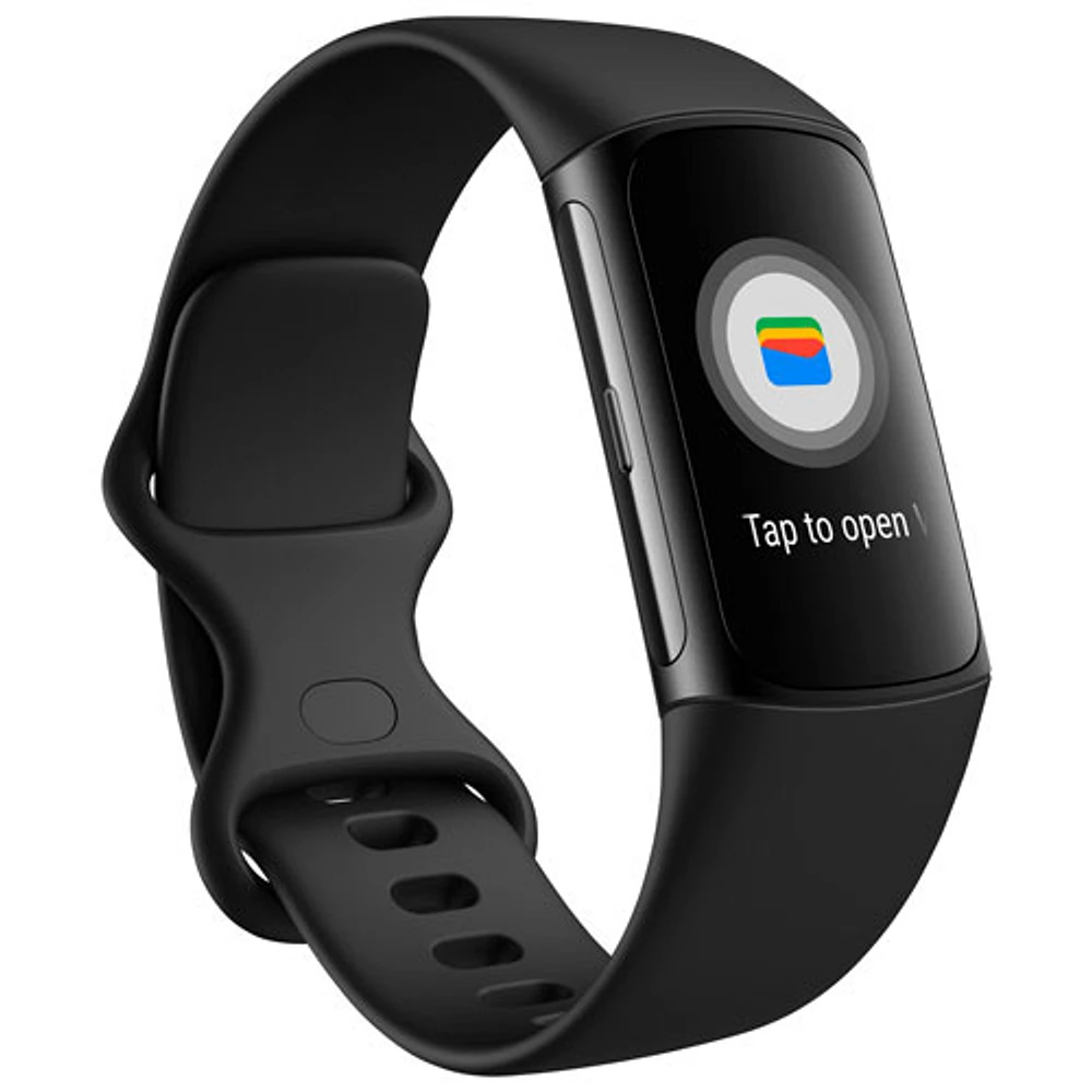 Moniteur activité Charge 6 de Fitbit avec GPS, fréquence cardiaque et sommeil - Obsidienne/Noir