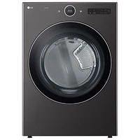 Boîte ouverte - Sécheuse électrique à vapeur de 7,4 pi³ de LG (DLEX6700B) - Acier noir