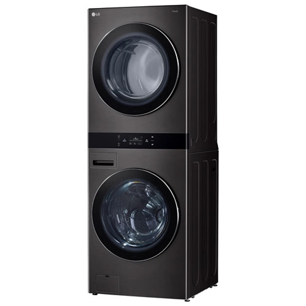 LG WashTower 5.8 Cu. Ft. Electric Washer & 7.4 Cu. Ft. Dryer Combo (WKEX300HBA) - Black Stainless