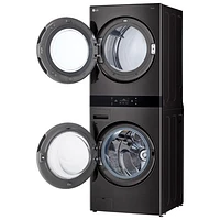 LG WashTower 5.8 Cu. Ft. Electric Washer & 7.4 Cu. Ft. Dryer Combo (WKEX300HBA) - Black Stainless