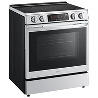 LG 30" 6.3 Cu Ft True Convection Slide-In Smart Induction Air Fry Range (LSIL6334F) - Print Proof Stainless