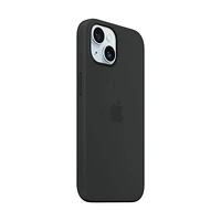 Apple Silicone Fitted Soft Shell Case with MagSafe for iPhone 15 - Black