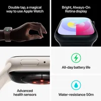 Apple Watch Series 9 (GPS + Cellular) 45mm Midnight Aluminium Case with Midnight Sport Band