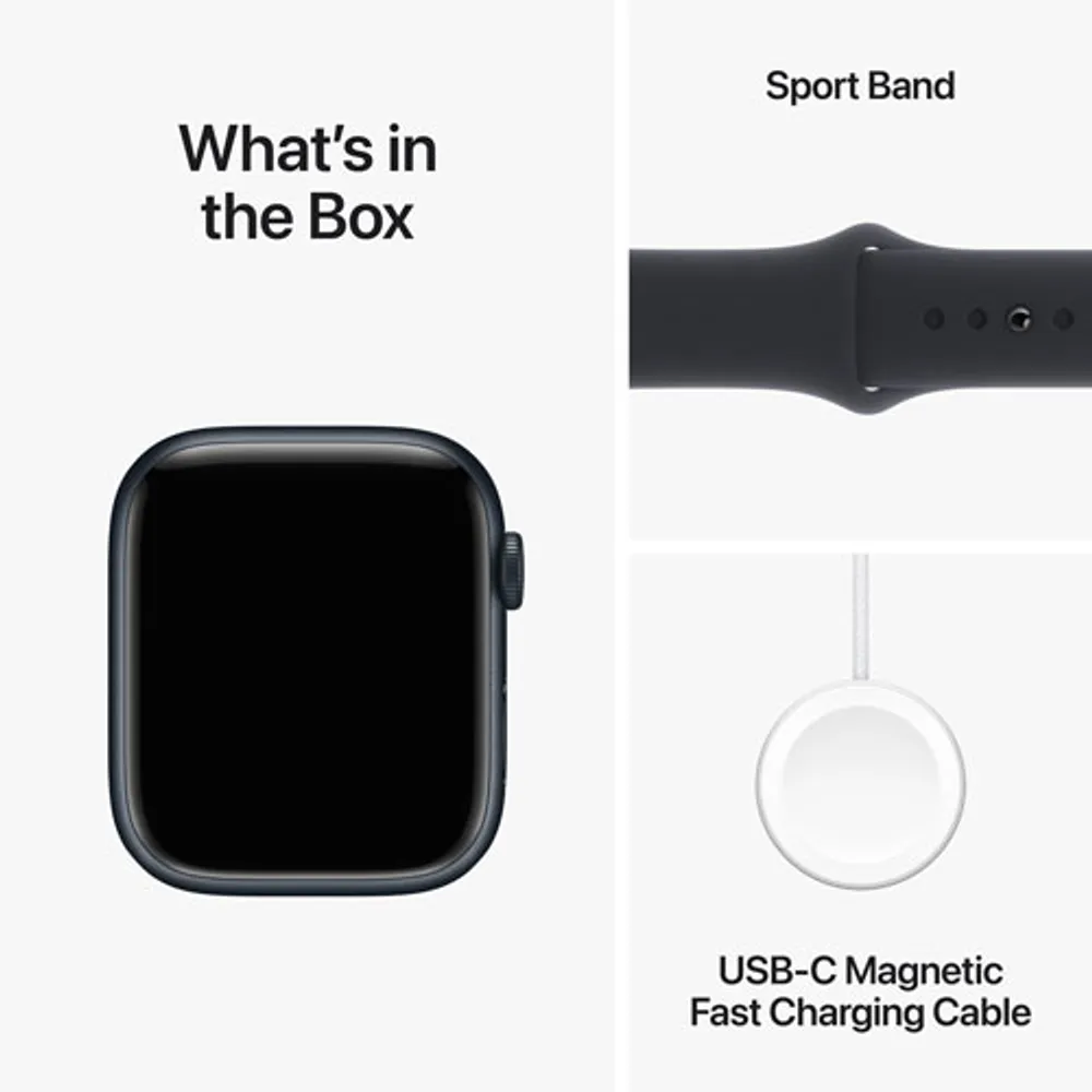 Apple Watch Series 9 (GPS + Cellular) 45mm Midnight Aluminium Case with Midnight Sport Band