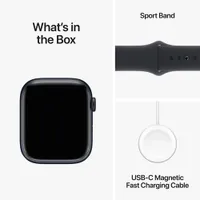 Apple Watch Series 9 (GPS + Cellular) 45mm Midnight Aluminium Case with Midnight Sport Band