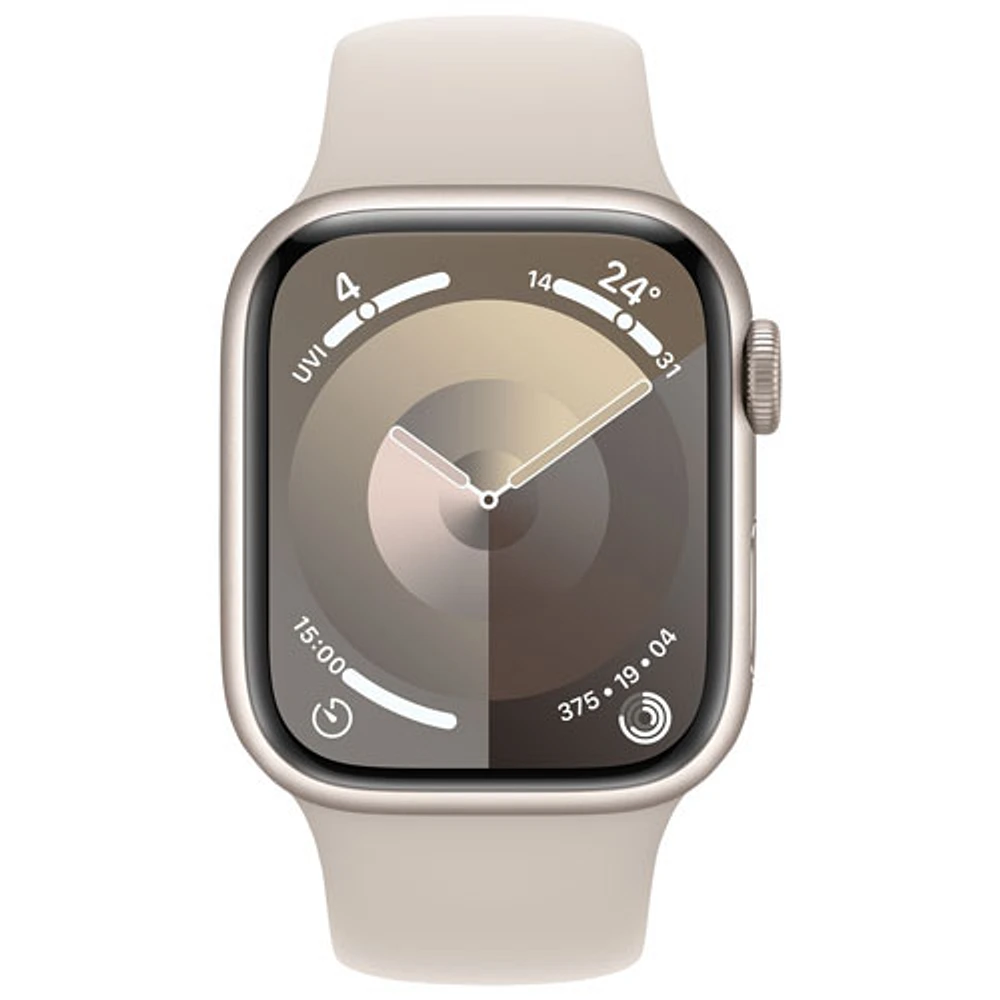 Apple Watch Series 9 (GPS) avec boîtier de 41 mm en aluminium comète et bracelet sport comète - Petit/Moyen 130-180 mm