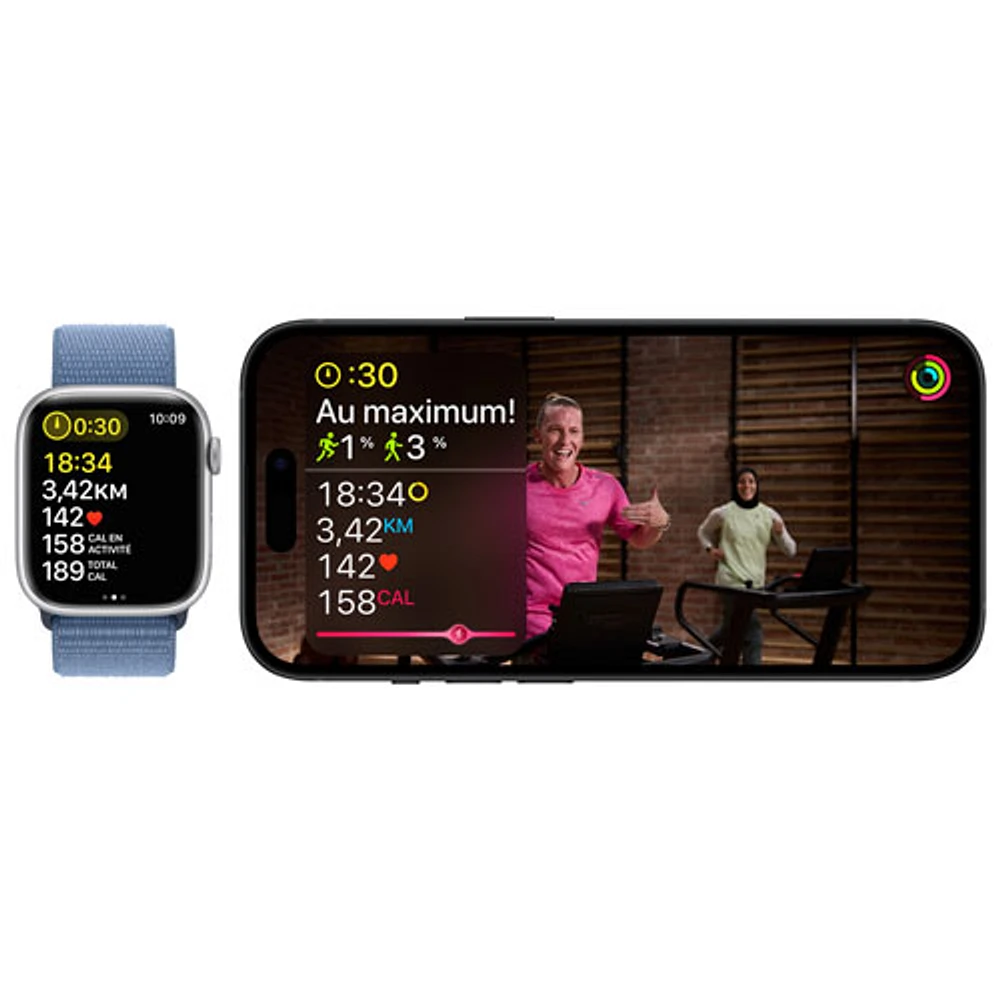 Apple Watch Series 9 (GPS) avec boîtier de 41 mm en aluminium comète et bracelet sport comète - Petit/Moyen 130-180 mm
