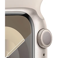 Apple Watch Series 9 (GPS) avec boîtier de 41 mm en aluminium comète et bracelet sport comète - Petit/Moyen 130-180 mm