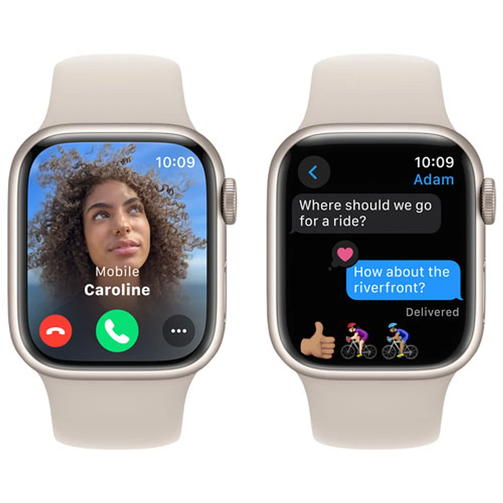 Apple Watch Series 9 (GPS) avec boîtier de 41 mm en aluminium comète et bracelet sport comète - Petit/Moyen 130-180 mm