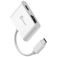 j5create USB-C to 4K HDMI Adapter with Power Delivery (JCA152) - White