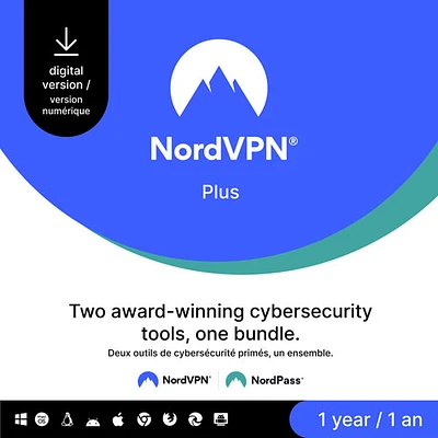 NordVPN Plus (PC/Mac) - 10 Devices - 1 Year - Digital Download