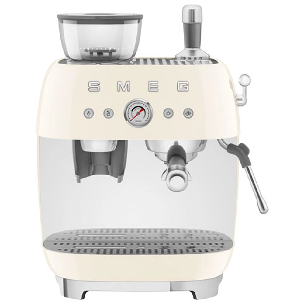Machine à espresso manuelle de Smeg avec mousseur et moulin à caf