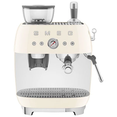 Machine à espresso manuelle de Smeg avec mousseur et moulin à caf