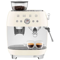 Machine à espresso manuelle de Smeg avec mousseur et moulin à caf