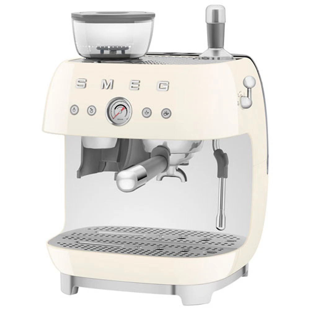 Machine à espresso manuelle de Smeg avec mousseur et moulin à caf