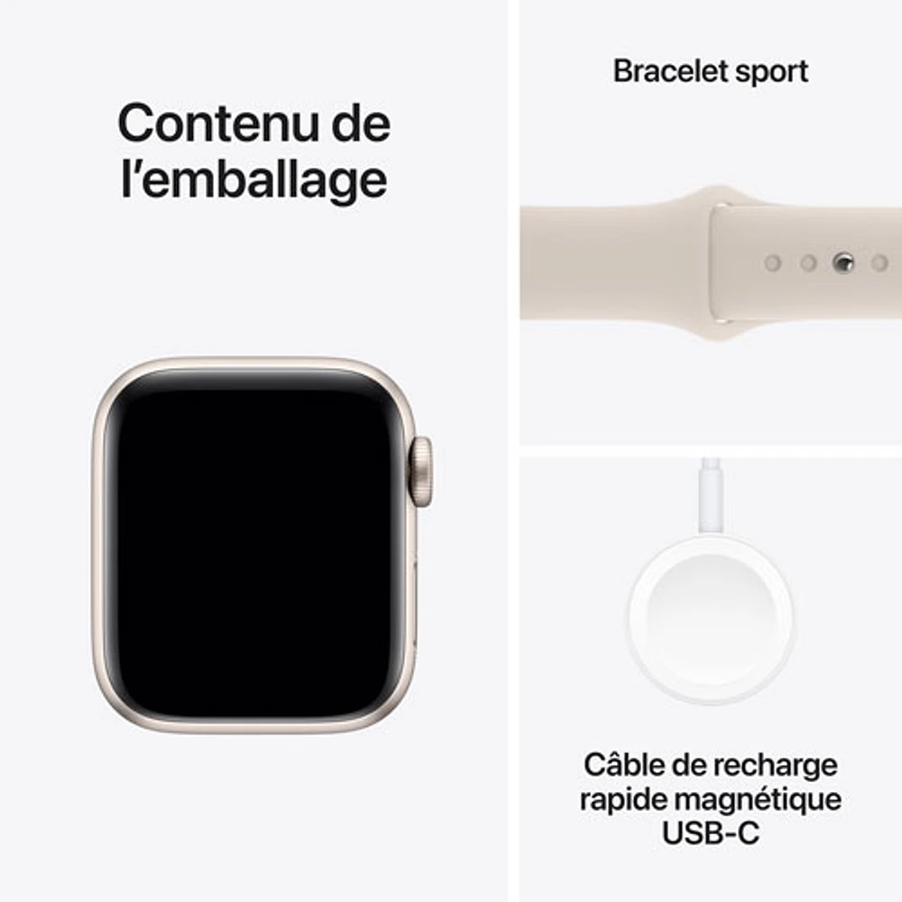 Apple Watch SE (GPS + Cellular) avec boîtier de mm en aluminium comète et bracelet sport comète par Rogers - Petit/Moyen