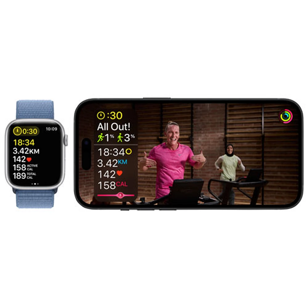 Apple Watch SE (GPS + Cellular) avec boîtier de mm en aluminium comète et bracelet sport comète par Rogers - Petit/Moyen