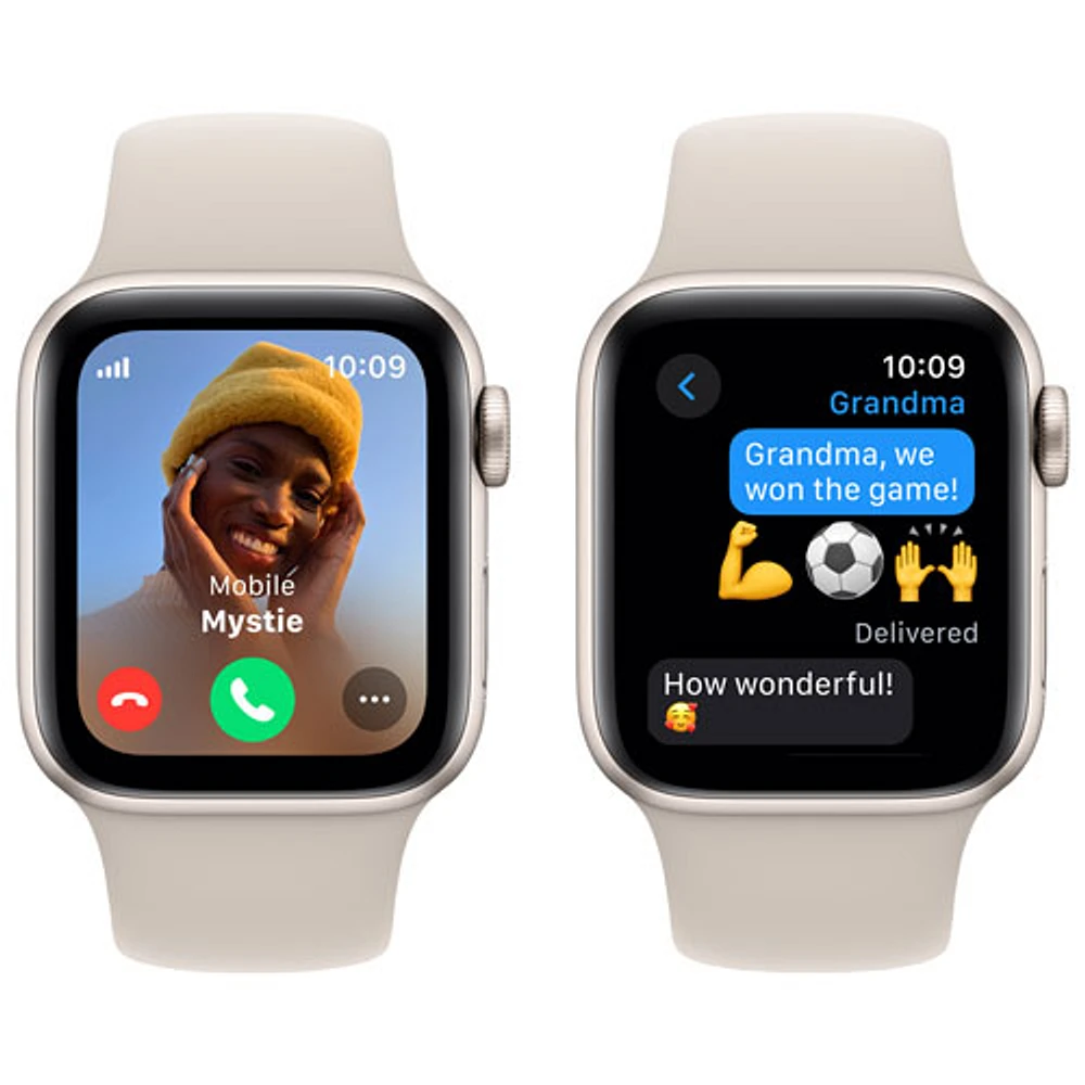 Apple Watch SE (GPS + Cellular) avec boîtier de mm en aluminium comète et bracelet sport comète par Rogers - Petit/Moyen