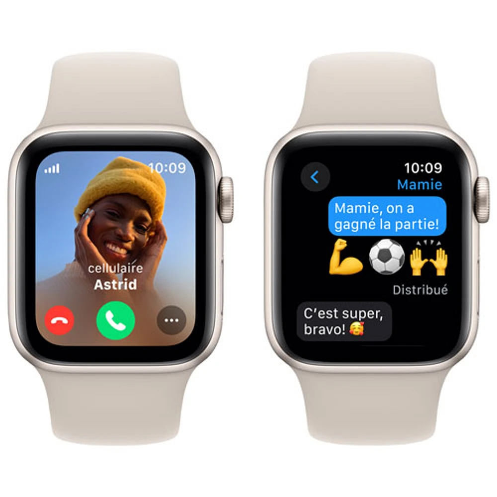 Apple Watch SE (GPS + Cellular) avec boîtier de mm en aluminium comète et bracelet sport comète par Rogers - Petit/Moyen