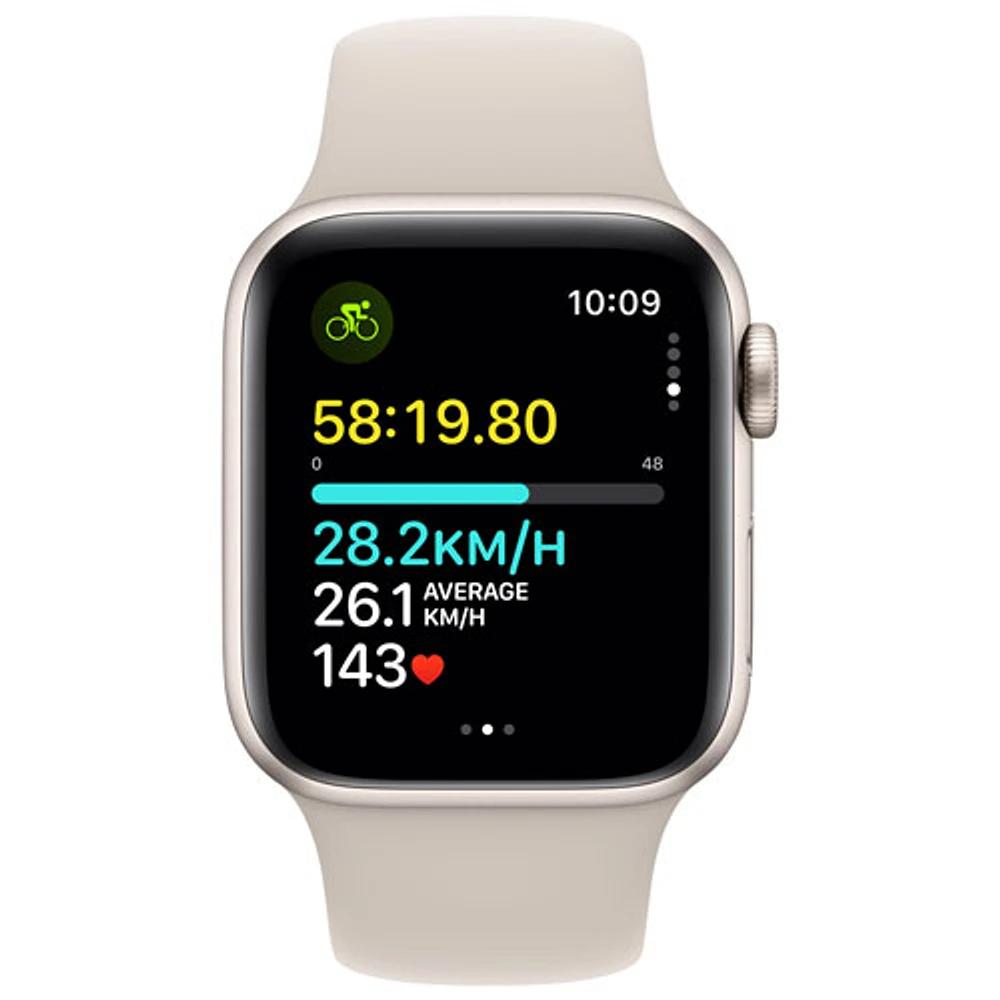 Apple Watch SE (GPS + Cellular) avec boîtier de mm en aluminium comète et bracelet sport comète par Rogers - Petit/Moyen