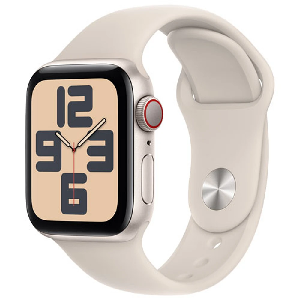 TELUS Apple Watch SE (GPS + Cellular) 40mm Starlight Aluminum Case w/Starlight Sport Band