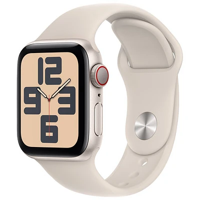 Apple Watch SE (GPS + Cellular) avec boîtier de mm en aluminium comète et bracelet sport comète par TELUS - Petit/Moyen